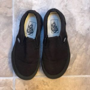 Little boys black slip on vans